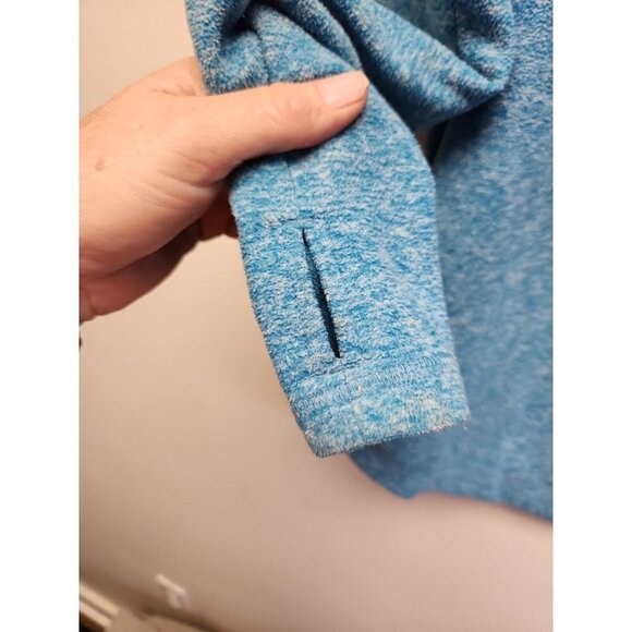 Duluth Trading Women's medium Teal Blue Fleece Full Zip Jacket Thumb Hole Wrist - Picture 4 of 5